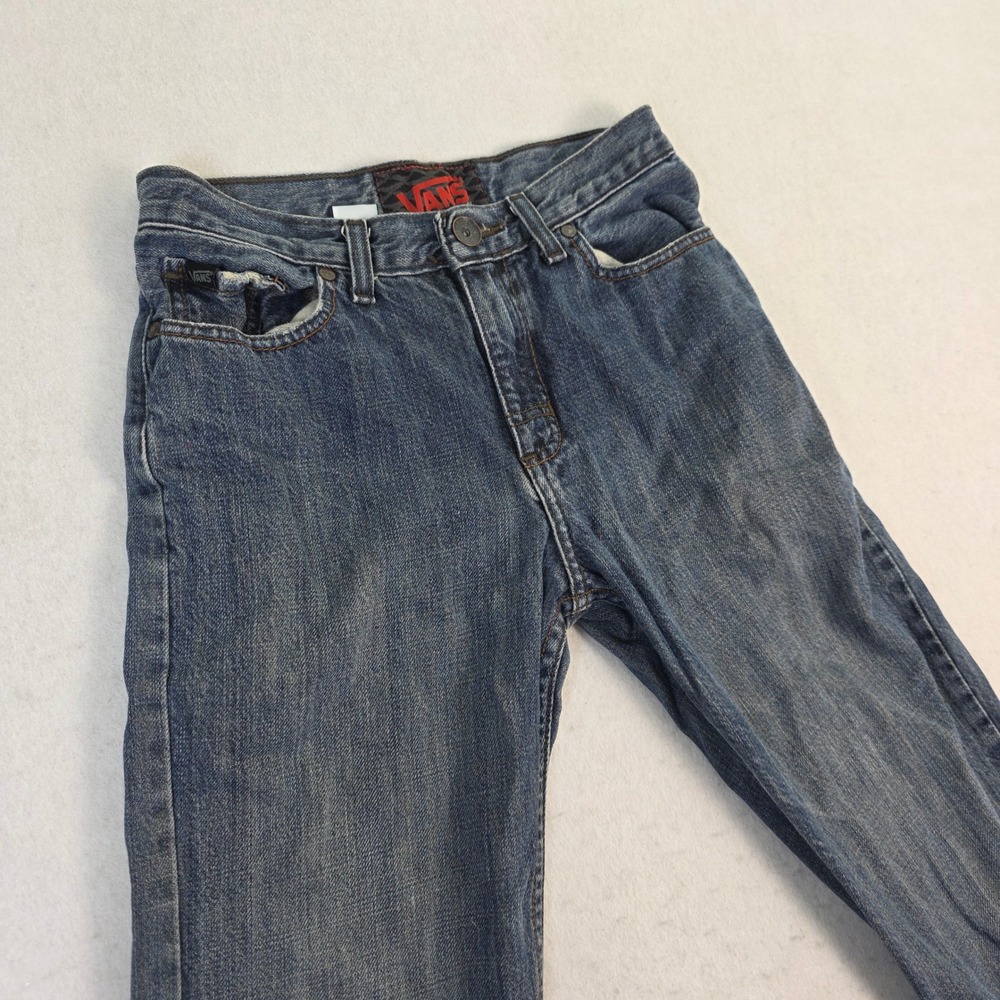 Vans Boys Size 14 Straight Leg Jeans Blue Good Skate Denim V-Stitch Pocket